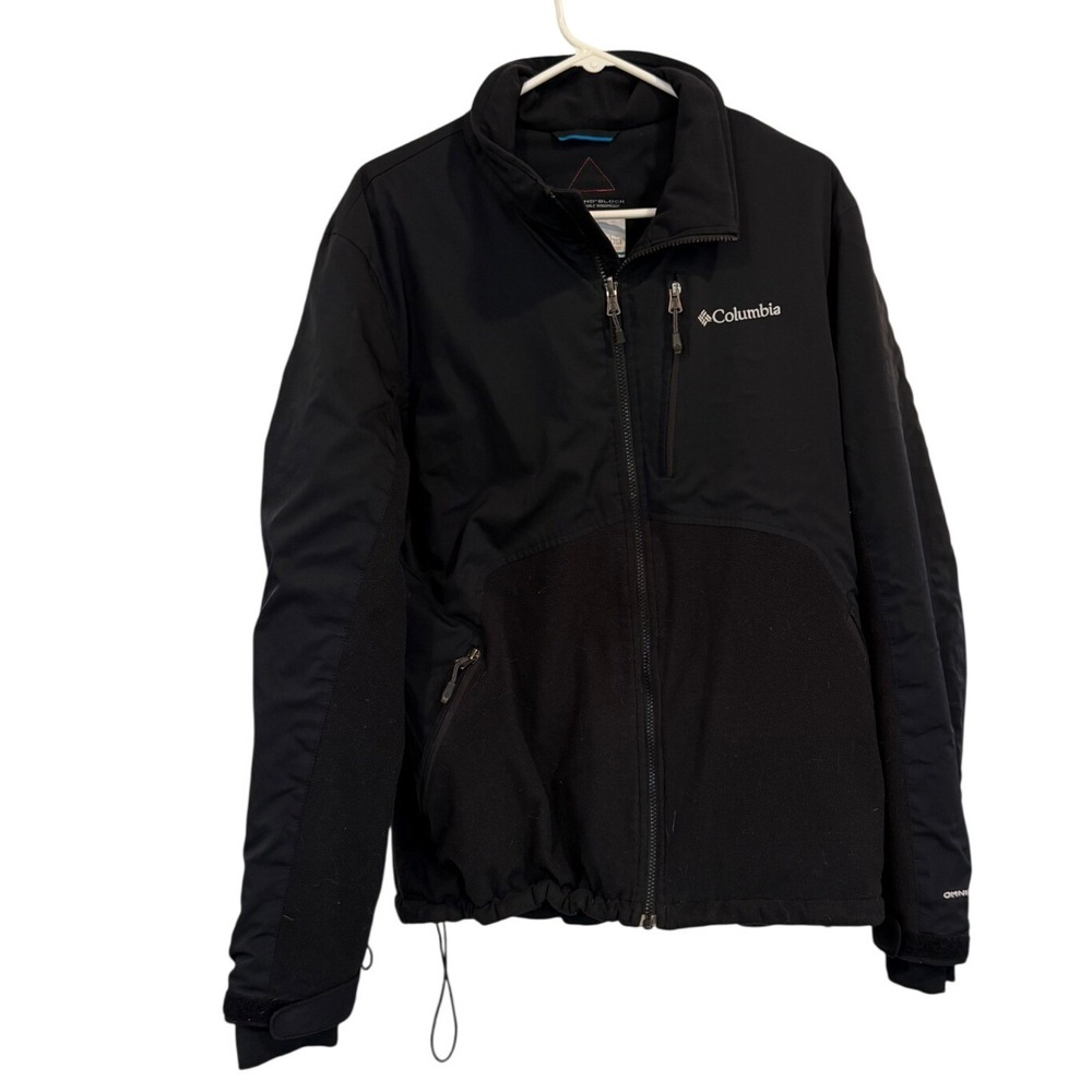 Columbia Mens Omni-Wind Block Jacket Black Softshell Fleece Hybrid Large Winter